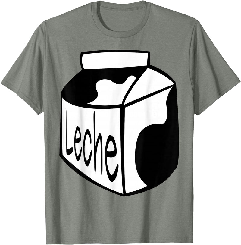 Clever Witty Milk Designs Leche Spanish Milk Carton Dairy Lover T-Shirt - Olive Heather