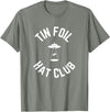 Tin Foil Hat Club with UFO Cow Abduction T-Shirt - Olive Heather