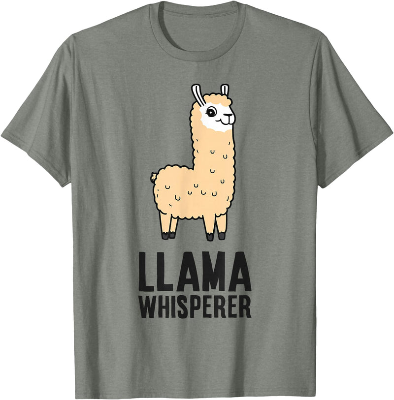 Funny Llama Lover Gifts Llama Whisperer T-Shirt - Olive Heather