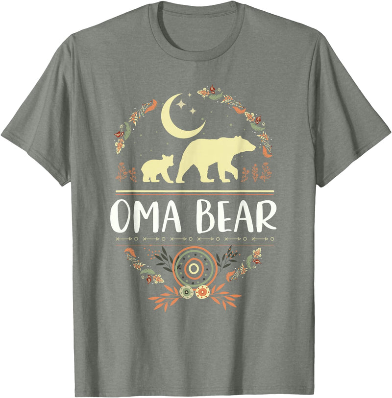 Matching Family Grandma Bear Boho by Foxio Grandma Bear Floral Family Fun Boho Bear T-Shirt - Olive Heather