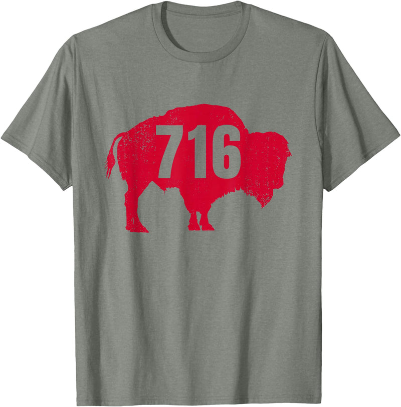 EmmaLoo Tees Buffalo New York BFLO B-Lo WNY Shirts 716 Area Code Buffalo New York BFLO WNY T-Shirt T-Shirt - Olive Heather
