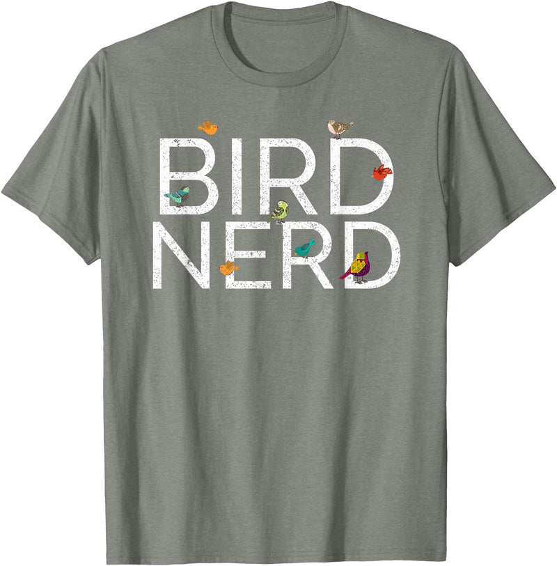 EpicWear Bird Nerd Bird Watcher Watching tshirt T-Shirt - Olive Heather