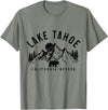 We Love Lake Tahoe - California Nevada Lake Tahoe California Nevada Mountains Bear Nature Vintage T-Shirt - Olive Heather