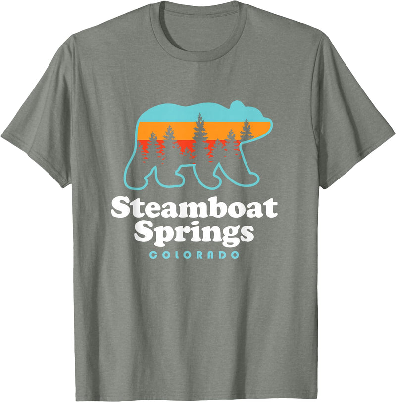 Steamboat Springs Colorado Bear T-Shirt - Olive Heather
