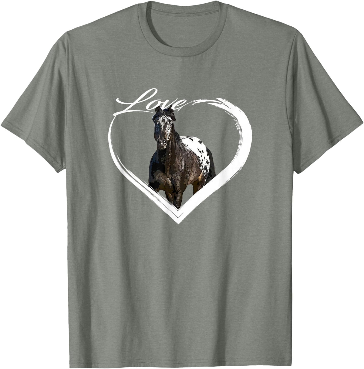 Horse Lover Gifts I Love Horses Love Appaloosa Paint Horse Lover of Horses Gift T-Shirt - Olive Heather