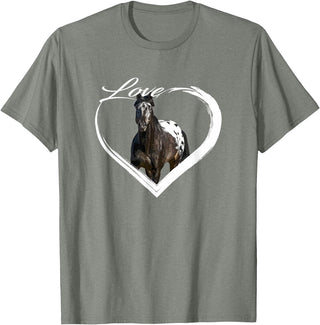 Horse Lover Gifts I Love Horses Love Appaloosa Paint Horse Lover of Horses Gift T-Shirt - Olive Heather