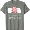 Funny Pig Lover & Owner Gift Ideas Sleeping Pig Lover Swine Official Napping T-Shirt - Olive Heather