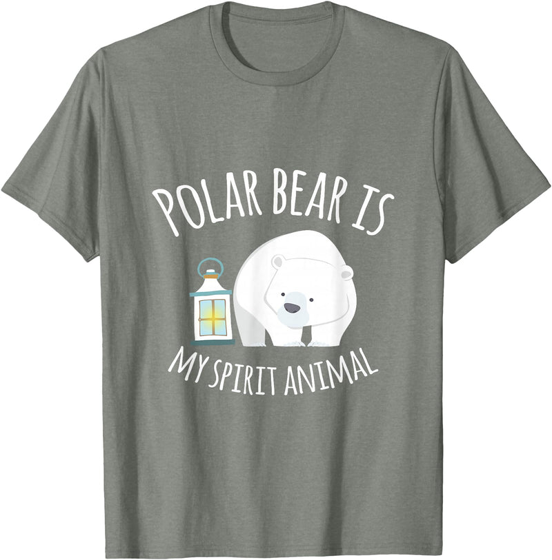 UAB KIDKIS Polar Bear Is My Ghost Animal Funny Gift T-Shirt - Olive Heather