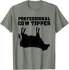 Cow Tipping Apparel Professional Cow Tipper - Cow Tipping T-Shirt - Olive Heather