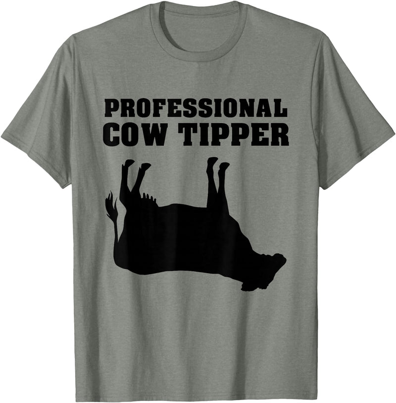 Cow Tipping Apparel Professional Cow Tipper - Cow Tipping T-Shirt - Olive Heather