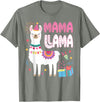 Family Matching Llama Birthday Party Supplies Mama Llama Mom Of The Birthday Llama Birthday Theme T-Shirt - Olive Heather