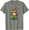 Teddy Bear swim trunks Cool Swim Trunks Teddy Bear Costume for Boys and Girls T-Shirt - Olive Heather
