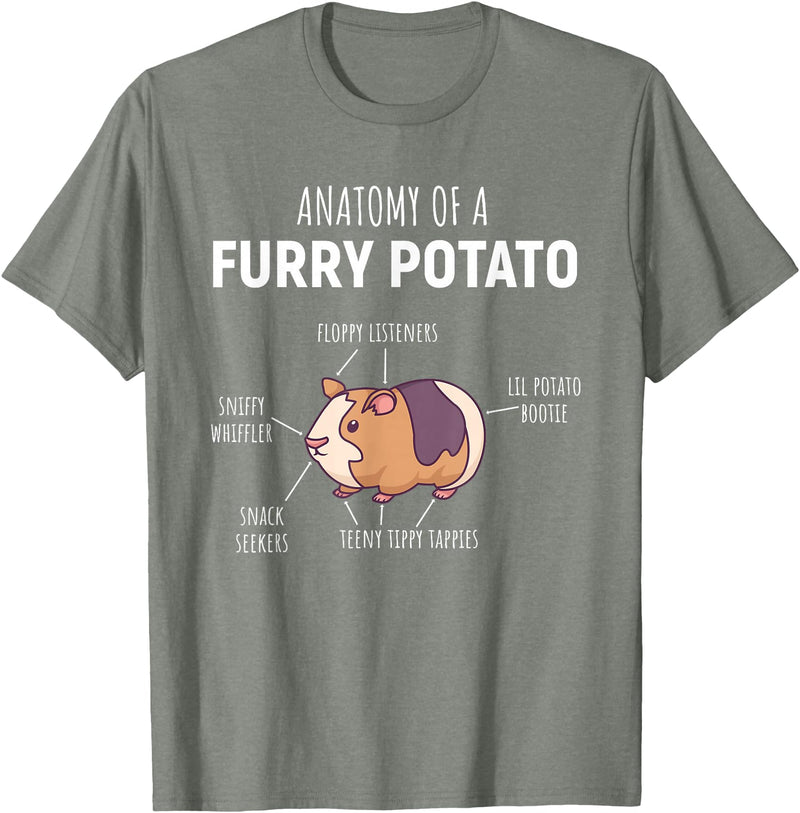 Sweet Anatomy of a Furry Potato Guinea Pig Gifts Anatomy of A Furry Potato Guinea Pig Lover Gift T-Shirt Small - Olive Heather