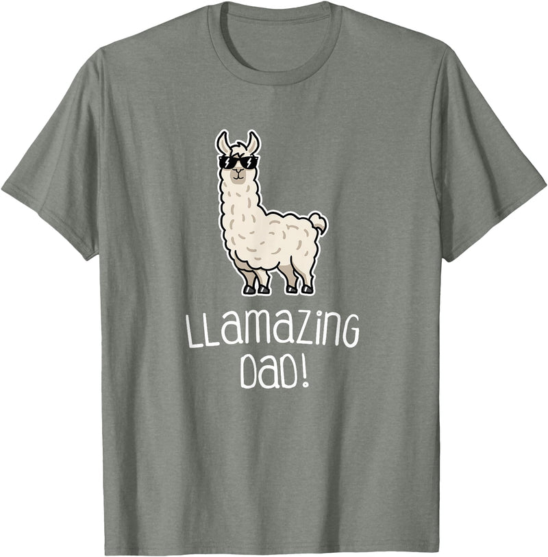 Llama Apparel Co. Dad T Shirt Llamazing Llama Father Funny Family Cool Gifts T-Shirt - Olive Heather