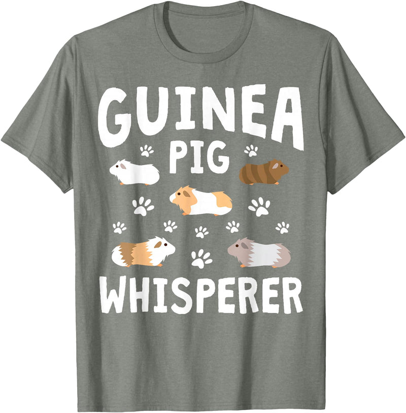 Guinea Pig Lover Apparel For Mom Women Girls Guinea Pig Whisperer Mom Girl Women Funny Guinea Pig Lover T-Shirt - Olive Heather