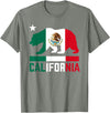 Mexican American US Apparel Co California Bear Mexican Flag State T-Shirt - Olive Heather