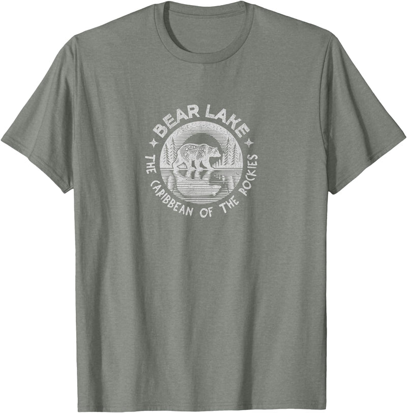 Bear Lake The Caribbean Of The Rockies Utah Idaho Bear Lake Vintage The Caribbean Of The Rockies Utah Idaho T-Shirt - Olive Heather