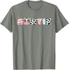 Cow Matching Family Outfit Costume Apparel Auntie Girl Birthday Matching Family Cow Farm Animal Aunt T-Shirt - Olive Heather