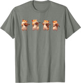Hamsters Playing The Violin Girl Women Hamster Lover T-Shirt - Olive Heather