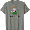 FUN DANCING ANIMALS GIFT T-SHIRTS Hawaiian Hula Dancing Cow, Funny Gift T Shirt, Dk T-Shirt - Olive Heather