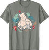 Disney Winnie The Pooh Classic Illustration Piglet and Pooh T-Shirt - Olive Heather