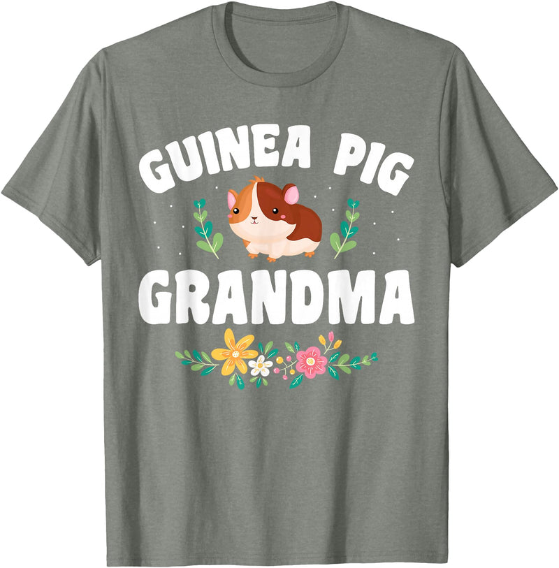 Guinea Pig Grandma Wear Guinea Pig Grandma Pet Owner T-Shirt - Olive Heather