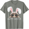 Happy Easter Bunny Funny Pajama Dress Cat Party Cute Rabbit T-Shirt in Olive Heather