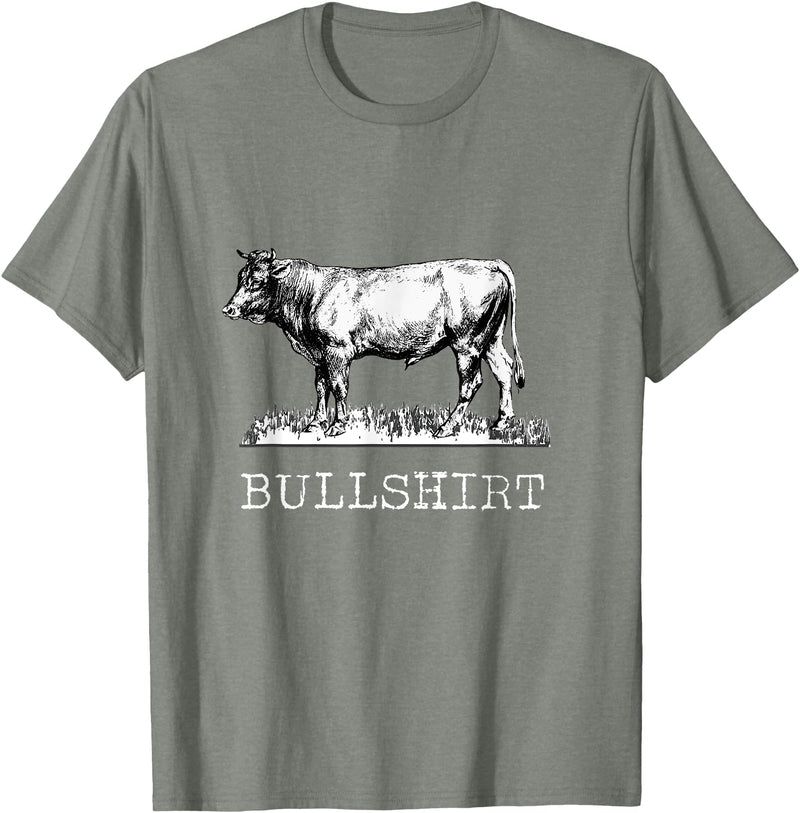 Cow Tees Bull Shirt - Funny Cow Cowboy Gift for Farmers Cattle Men T-Shirt - Olive Heather