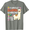 Llama School Co Llama Learning T Shirt Teachers Students Alpaca Lovers Gift T-Shirt - Olive Heather