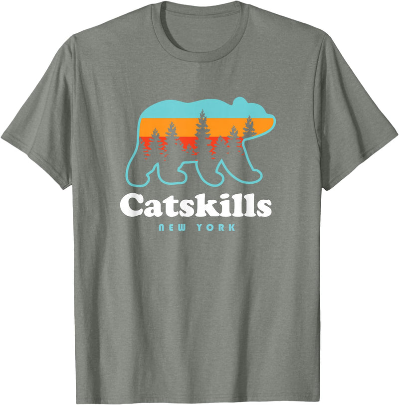 Catskill Mountains Catskills NY Bear Mountains Camping Hiking New York T-Shirt - Olive Heather