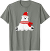 Christmas Polar Bear T-Shirt - Olive Heather
