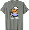Hamster, Ham-stir Funny Jokes Sarcastic T-Shirt - Unisex-Adults & Kids - Black - Small - Short Sleeve - Cotton Blend - Classic Fit - Crew Neck - T-Shirt - Olive Heather