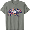 Bahaa's Tee Best Daddy Ever, I Love You Dad, Floral Papa Bear Graphic T-Shirt - Olive Heather