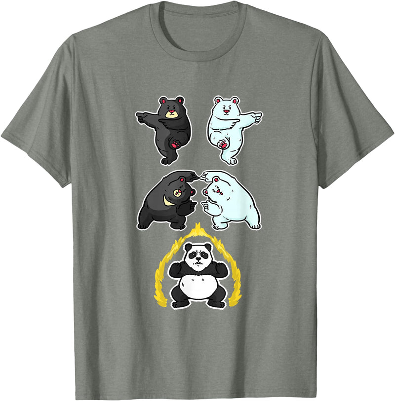 Wowsome! Panda Fusion Funny Panda Bear Lovers T-Shirt - Olive Heather
