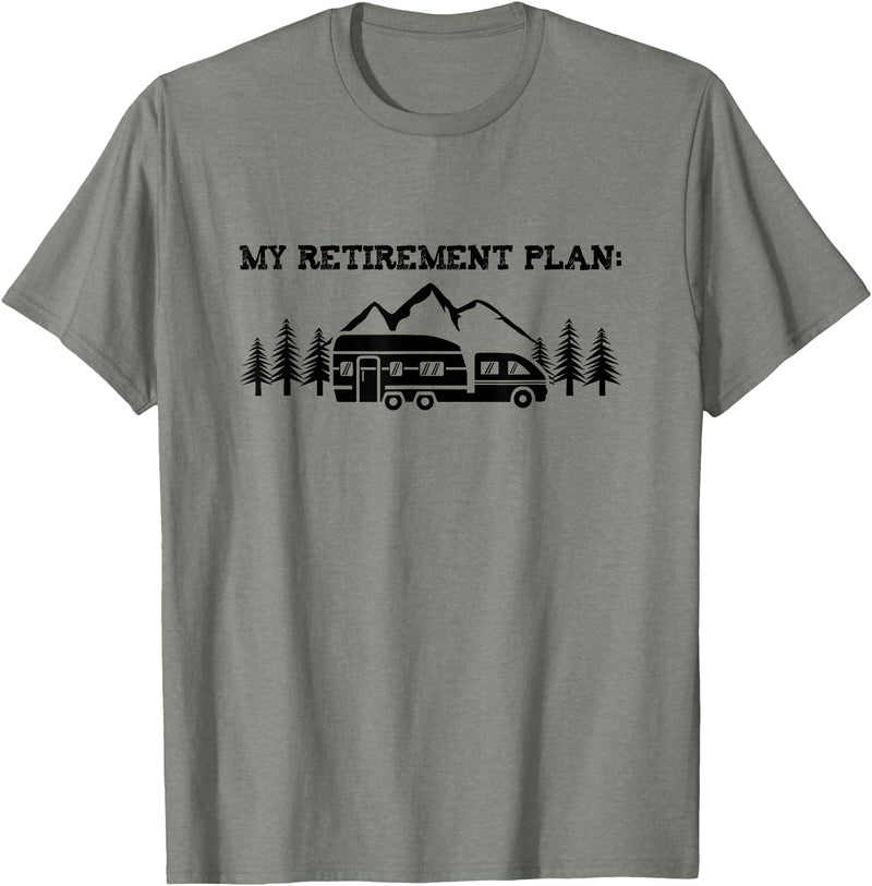 Funny Camping Shirts Camping My Retirement Plan Nature T Shirt Camper Hiking Gift T-Shirt - Olive Heather