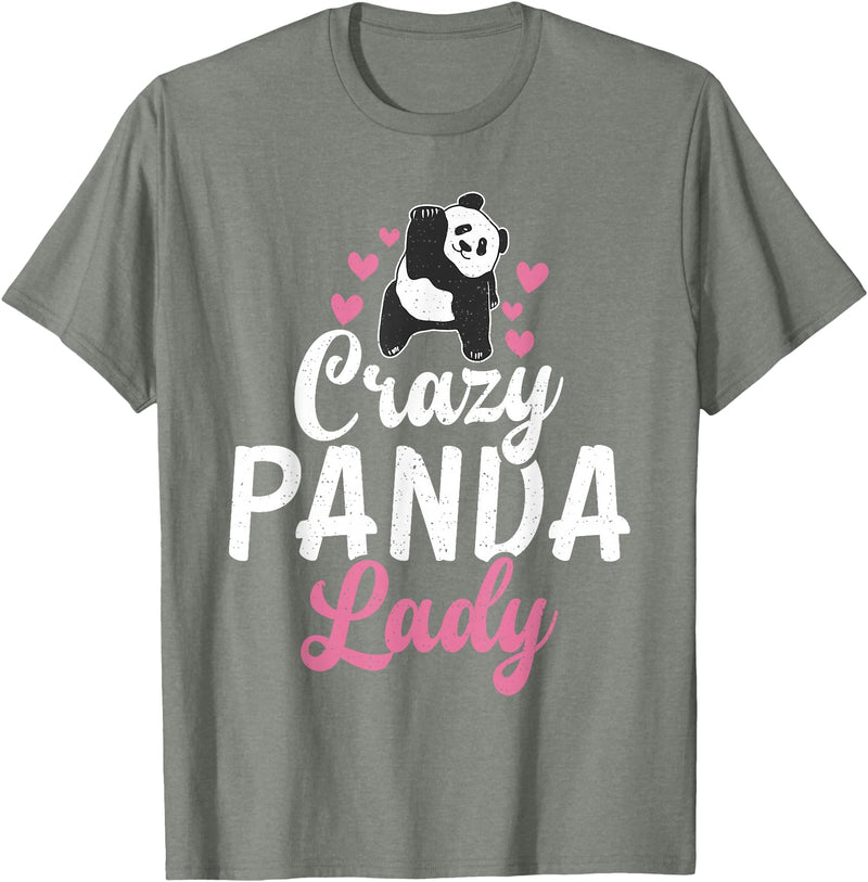 Panda Gifts and Acessories Crazy Panda Lady Panda Bear Lover T-Shirt - Olive Heather