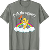 Fck The System Funny Bear Quote Fck The System Funny Bear Design T-Shirt - Olive Heather