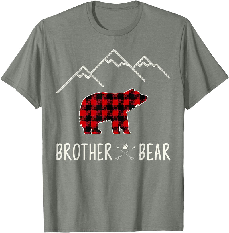 Zum2 Mama Bear Gifts Mama Bear Gift - Buffalo Plaid Brother Bear T-Shirt - Olive Heather