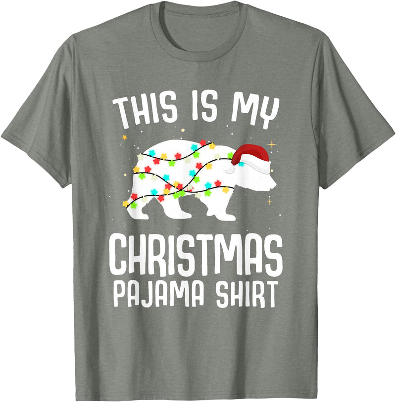 Funny Polar Bears Family Matching Wear Tees Polar Bear Christmas Pajama Santa Bear Lover T-Shirt - Olive Heather