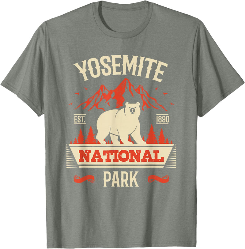 Yosemite Bear Lovers Gifts Yosemite National Park Vintage Gift T-Shirt - Olive Heather