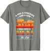 anti vegan shirt I funny bbq bacon fans A Pig, A Chicken, And A Cow Walk Into A Barbecue Bar-B-Q T-Shirt - Olive Heather