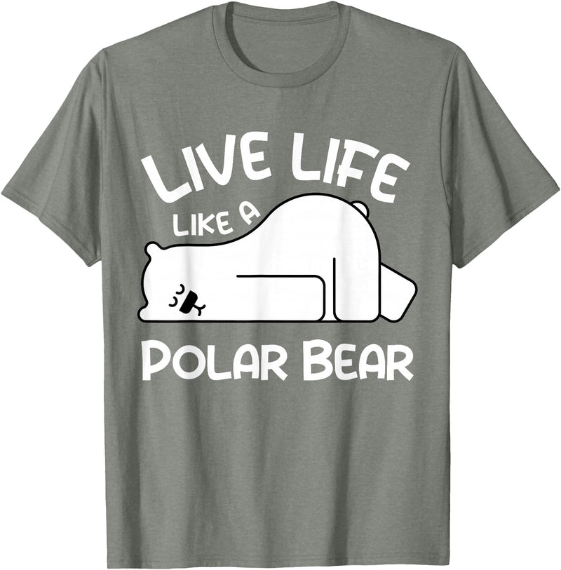Kids Polar Bear Design Kids Polar Bear Stuff | Live Life Like a Polar Bear T-Shirt - Olive Heather