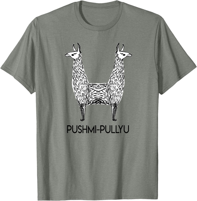Pushmi-Pullyu Llama Funny Alpaca Llama Style, Pushmi-Pullyu Yoga T-Shirt - Olive Heather