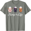 Highland Cow Nurse Life Costume Cute Highland Cow Nurse Life Farm Animal Lover Nursing T-Shirt - Olive Heather