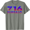 716 Tee's 716 Buffalo Skyline WNY pride T-Shirt - Olive Heather