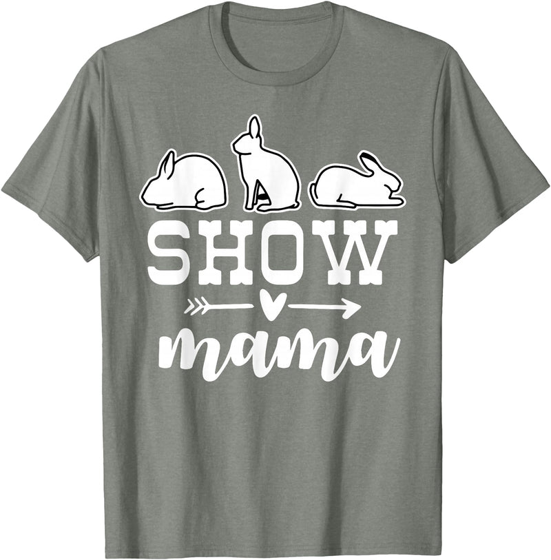 Show Rabbit Mom Mama T-Shirt in Olive Heather