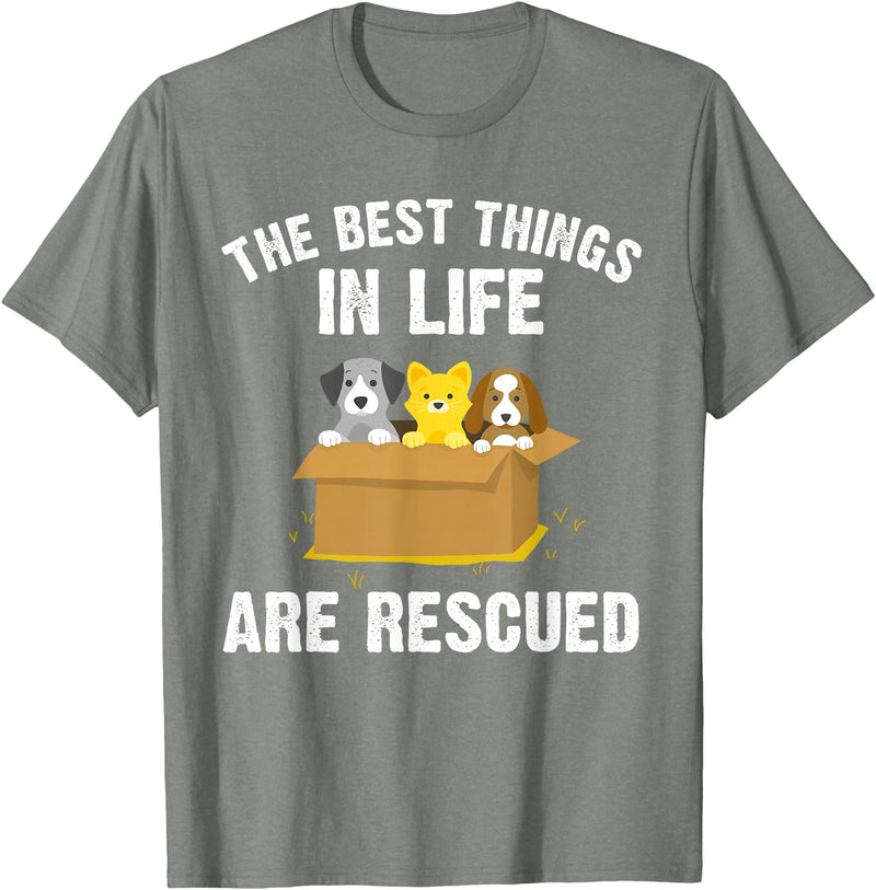 Animal Rescue Gift Dog Cat Pet Accessories & Stuff Cool Animal Rescue Art For Men Women Animal Rescuer Lover T-Shirt - Olive