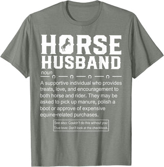 Funny Horse Husband Definition Tee Shirt Horse Husband Definition T-Shirt - Olive Heather