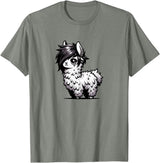Emo Llama Tees Cute Emo Llama Kawaii Kids Boys Girls T-Shirt - Olive Heather
