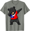 Taiwan Dabbing Bear Flag Tees Taiwan Formosan Bear Dab Pose T-Shirt - Olive Heather